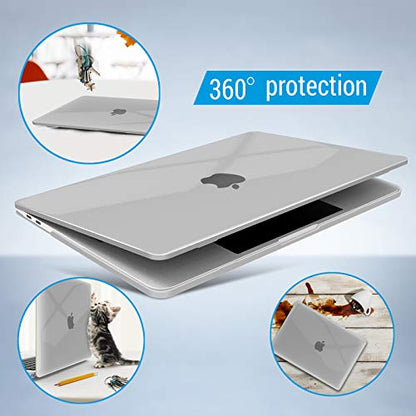 IBENZER Compatible with MacBook Pro 13 Inch Case M2 M1 2026 2025 2024 2023 2022 A2338 A2289 A2251 A2159 A1989 A1706 A1708, Hard Shell Case & Keyboard Cover for Mac Pro 13, Crystal Clear, T13CYCL+1A - color: Crystal Clear