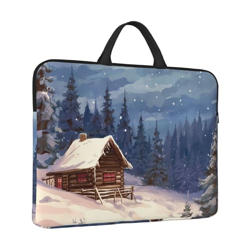 14 inch Laptop Sleeve with Handle Shockproof Laptop Bag Waterproof Computer Cover Bag Cabin in The Woods Briefcase