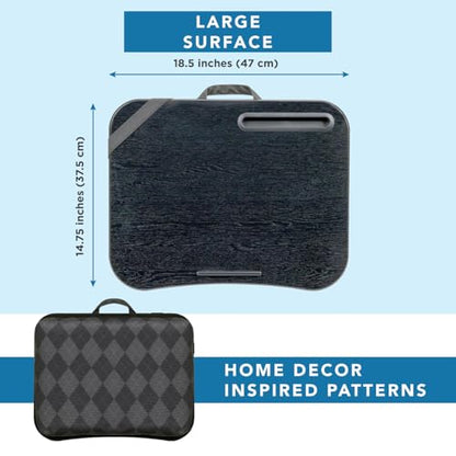 LAPGEAR XL Designer Lap Desk – Gray Argyle, Fits 17.3” Laptops - color: Gray Argyle