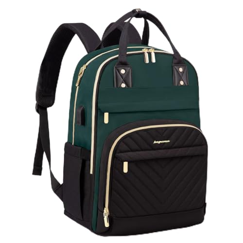 Laptop Backpack for Women Work Bag - 15.6 inch Travel Backpack with USB Charger College Bookbag Waterproof Business Computer Backpack Anti-theft Casual Backpacks for Nurse Teacher Black Green - color: 42-black Green, size: 15.6 Inch
