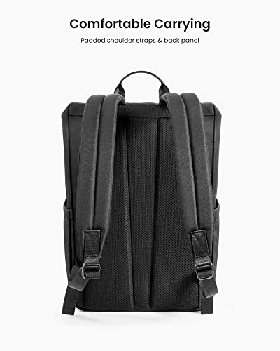 tomtoc Flap Laptop Backpack with Padded Compartment for Work, Travel, 18L | Lightweight, Water-Resistant Casual College Daypack, Slim Durable Work-pack Rucksack for 13"-16" MacBook Laptop, Essentials