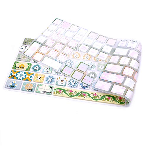 Silicone Keyboard Cover Skin for Mac Wireless Magic Keyboard with Numeric Keypad MQ052LL/A(Model: A1843) 2017/2018,Cute Print,US Layout,Bohemian Green - color: Bohemian Green