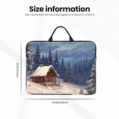 14 inch Laptop Sleeve with Handle Shockproof Laptop Bag Waterproof Computer Cover Bag Cabin in The Woods Briefcase