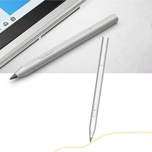 Stylus Pen for HP Active Rechargeable Tilt Pen MPP 2,Compatible HP Omnibook X/Ultra/7 Flip/Envy X360/Pavilion X360/Specter X360 Magnetic Barrel, 4096 Levels Pressure&Erase Function 3J122AA,Silvery - color: Silvery