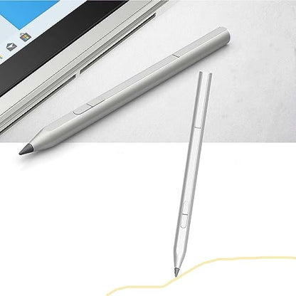 Stylus Pen for HP Active Rechargeable Tilt Pen MPP 2,Compatible HP Omnibook X/Ultra/7 Flip/Envy X360/Pavilion X360/Specter X360 Magnetic Barrel, 4096 Levels Pressure&Erase Function 3J122AA,Silvery - color: Silvery