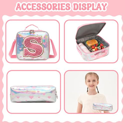 HTgroce Cute Rolling Backpack with Wheel,School Backpack for Kids Girl Roller Schoolbag Wheeled Backpacks Set Carry-on Luggage,Pink S - color: Pink, style: S