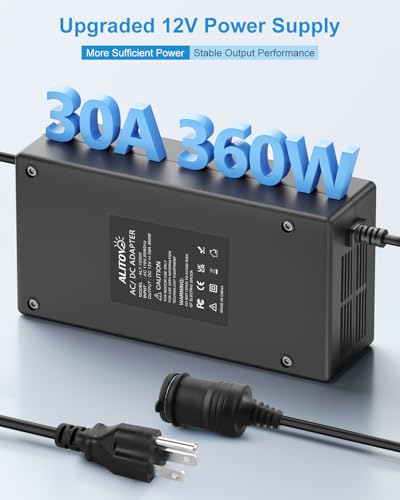 ALITOVE AC to DC Converter 110V to 12V 30A 360W(Pro Max) AC to DC Adapter Car Cigarette Lighter Socket 120V to 12 Volt Power Supply 11ft for Air Pump Car Refrigerator Vacuum Heater and Other Devices - size: 30A 360W (Pro Max)