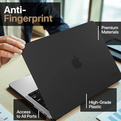 Kuzy for MacBook Pro 14 inch Case M5 M4 M3 M2 M1 Pro/Max 2026-2021, Compatible A3401 A3185 A3112 A2992 A2918 A2779 A2442 Protective Hard Shell Cover - Anti-Fingerprint - Matte Finish, Space Black - color: Space Black