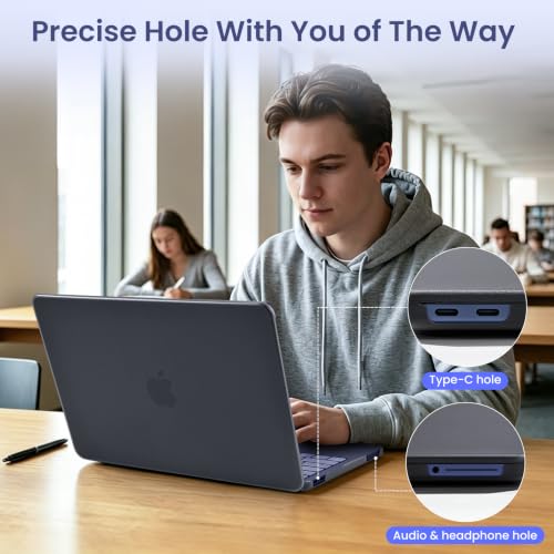 BlueSwan Flexible Case for MacBook Neo 13 inch 2026, Model A3404 A18 Pro | Anti-Scratch Protective Laptop Cover with Grippy Matte Texture, Seamless Fit and Lightweiht, Frosted Black - color: Frosted Black, size: Neo 13-inch (2026)