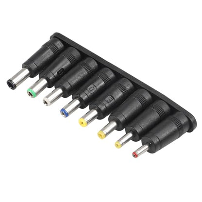 8Pcs Universal 5.5mm x 2.1mm DC AC Connector Power Adapter Tips Connector Power Socket Kits Compatible with Laptop Charger Power Supply Convert Plug Set