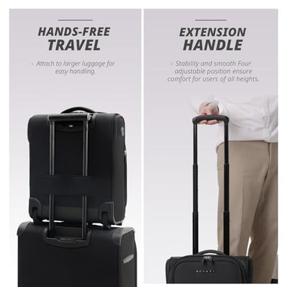 Verage Underseat Carry On Luggage with Wheels,16-Inch,Black | Personal Item Bag,Airline Approved, Laptop Compartment, USB Charging Port - color: Black, size: 16-Inch Rolling Underseat