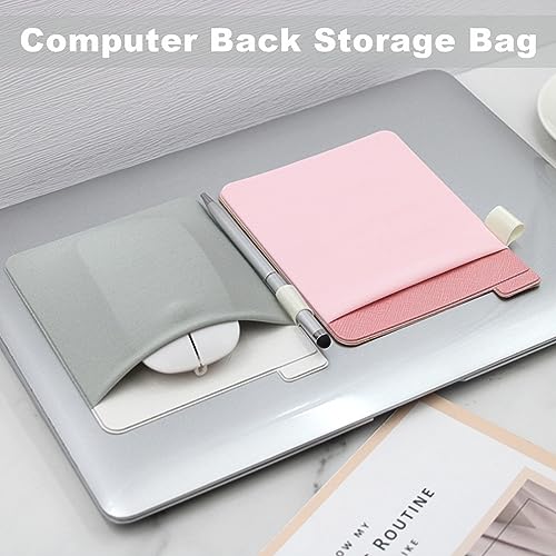 Worparsen Laptop Mouse Storage Bag with Reusable Adhesive，Mouse Holder for Wireless Mouse，Self-Adhesive Mouse Headset Storage Bag for Portable External USB Cable Computer Accessories Black