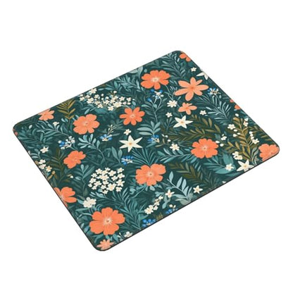 Green Flower Gaming Computer Keyboard Cute Mouse Pad with Anti-fray Stitching, Premium-Textured Alfombrilla para Mouse with Non-Slip Rubber Base, 10 x 12 inch - color: Green Flower