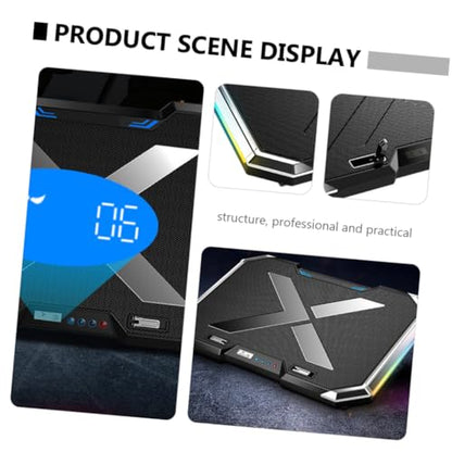 ARTIBETTER RGB Led Laptop Cooler Pad Gear Adjustable Height Fan Cooling Design with LCD Touch Control USB Powered for Gaming and Workstation Use