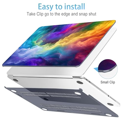Mektron Case for 2026 MacBook Neo 13-inch A18 Pro chip A3404 Laptop Cover with 13-inch (Diagonal) Liquid Retina Display+ Keyboard Cover+ Screen Protector, Rainbow Cosmic - color: Rainbow Cosmic