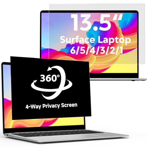 360°Privacy Screen for Microsoft Surface Laptop 13.5 inch | 6/5/4/3/2/1, Surface Laptop Privacy Film Filter All Round Anti Peeping Blue light Glare Screen Protector - size: For Surface Laptop 13.5 Inch