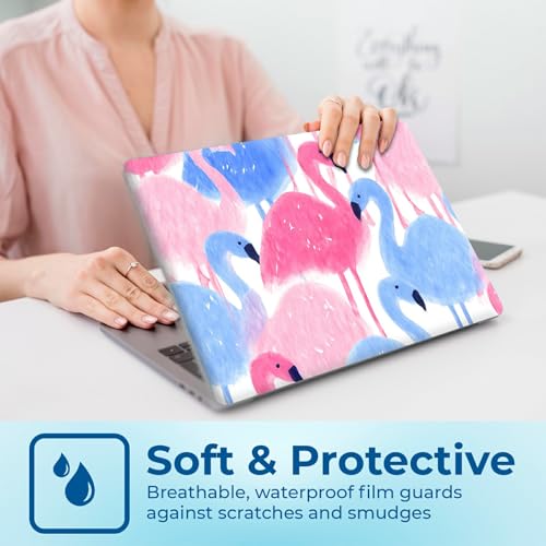 Reusable Universal Laptop Skin Sticker, Cut to Fit for 11.6–15.6 Inch Laptops, Waterproof Protective Film, No-Residue - Pastel Flamingo - color: Pastel Flamingo