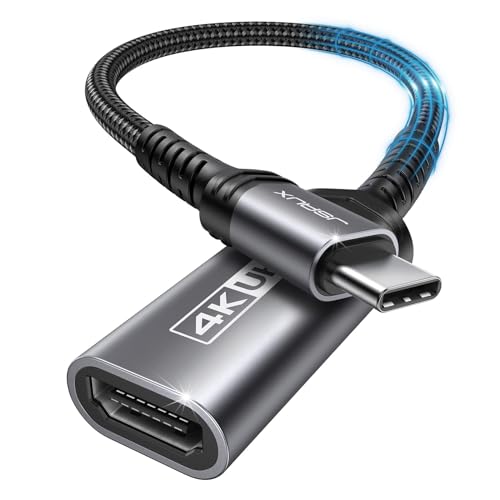 JSAUX USB C to HDMI Adapter 4K@30Hz for iPhone 17, MacBook, Surface, Grey | One-way USB C to HDMI only with 4K@30Hz video; aluminum shell for iPhone 17/16 Pro Max, MacBook and Galaxy S25 - style: 1-Pack Grey