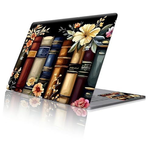 Reusable Universal Laptop Skin Sticker, Cut to Fit for 11.6–15.6 Inch Laptops, Waterproof Protective Film, No-Residue - Flower Book - color: Flower Book