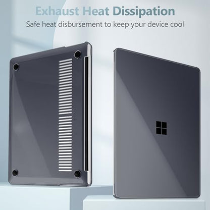 Mektron Clear Case for 2025 Microsoft Surface Laptop Windows 11 Copilot+ PC Surface Laptop 13 Inch Touchscreen Display Cover Fits Model 2095, Crystal Black - color: Crystal Black
