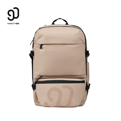 NINETYGO Casual Backpack for Men & Women, Brown | Airline Approved Carry On, Waterproof, 24.7L, Detachable Shoulder Bag, Fits 15.6 Inch Laptop - color: Brown