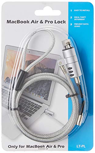 USB Cable Lock – CTA USB 3.0 Galvanized Steel Security Cable Lock for MacBook Air and MacBook Pro with USB Type A Port – Master Key Compatible, Secure Lock-and-Key System (LT-PL)