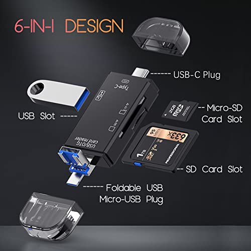 Micro SD Reader for Android Phone, USB-C SD Card Reader for Camera, USB Card Read for PC Macbook and Laptop