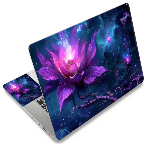 Laptop Skin Sticker Decal, Universal Reusable Vinyl Laptop Cover for 12" 13" 13.3" 14" 15" 15.4" 15.6" Notebook PC, Reusable Waterproof Scratch-Resistant with 2 Wrist Pads,Lotus Flowers Art - color: Lotus Flowers Art