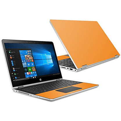 MightySkins Skin Compatible with HP Pavilion x360 15.6" (2018) - Solid Orange | Protective, Durable, and Unique Vinyl Decal wrap Cover | Easy to Apply, Remove, and Change Styles | Made in The USA - color: Orange