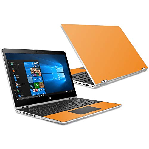 MightySkins Skin Compatible with HP Pavilion x360 15.6" (2018) - Solid Orange | Protective, Durable, and Unique Vinyl Decal wrap Cover | Easy to Apply, Remove, and Change Styles | Made in The USA - color: Orange