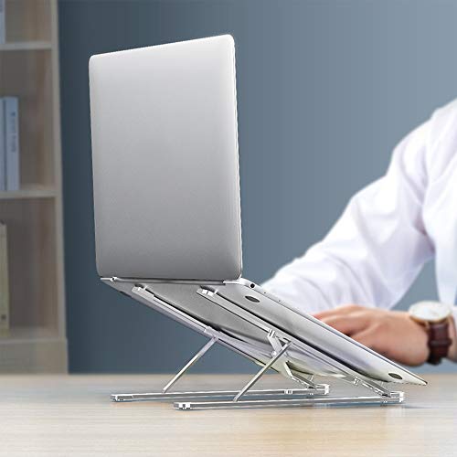 Laptop Stand Portable Heights Adjustable Aluminum Alloy Desktop Ventilated Cooling Holder Folding - color: D