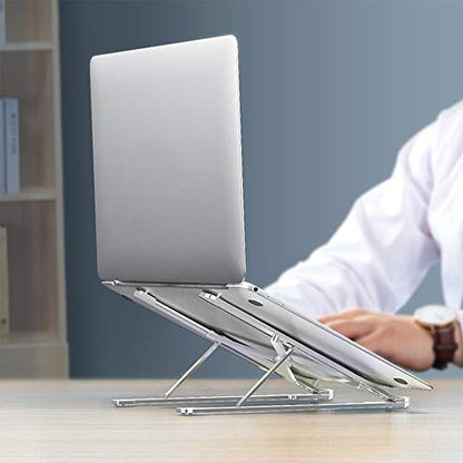 Laptop Stand Portable Heights Adjustable Aluminum Alloy Desktop Ventilated Cooling Holder Folding - color: D