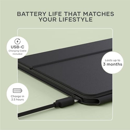 Satechi OntheGo Bluetooth Keyboard, Connect Up to 3 Devices, Tablet, Black | Adjustable stand, USB-C rechargeable battery, compact & portable, for iPad, tablet - color: Black