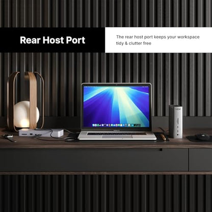 CalDigit TS5 Thunderbolt 5 Dock - 15 Port, 140W Charging, 80Gb/s TBT 5 x 4, USB-C 10Gb x 3, USB-A x2, 2.5Gb Ethernet, Dual 8K@60Hz Displays, SD & microSD UHS-II, 1m Braided Cable, Space Gray 240W PSU | Includes Thunderbolt 5 cable, rubber feet and 240W po