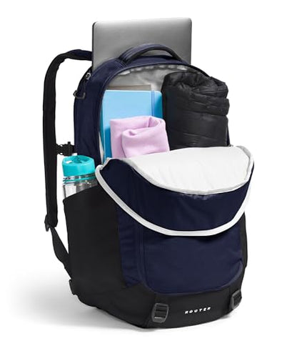 The North Face Router Everyday Laptop Backpack - Daypack, Water Repellent, Laptop Sleeve, Reflective Details, TNF Navy/TNF Black-NPF, One Size - color: Tnf Navy/Tnf Black-npf, size: One Size