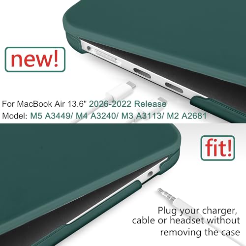DONGKE Compatible with MacBook Air 13 inch Case M5 M4 M3 M2 2026 2025 2024-2022 A3449 A3240 A3113 A2681, Plastic Hard Shell & Keyboard Cover for MacBook Air 13.6 inch, Matte Teal - color: Matte Teal