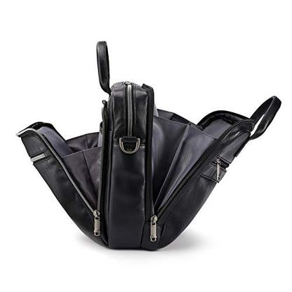 Samsonite Classic Leather Toploader Briefcase - color: Black