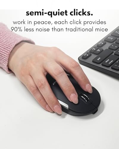 Macally Wireless Bluetooth Mouse for Mac, MacBook Pro/Air, iPad, Laptop, and PC - Quiet Click and Comfortable Apple Wireless Mouse - Rechargeable - Space Gray - color: Space Gray