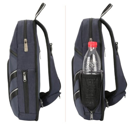 Large Sling Bag Laptop Backpack Cross Body Messenger Bag Shoulder Travel Rucksack (B-Navy) - color: B-navy