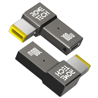 USB C to DC Adapter, Type C to DC with Built-in PD and E-Mark Smart Chip for Lenovo Square Port, Input 20V ⎓ 3.25A, USB C to Laptop Charger (2-Pack)