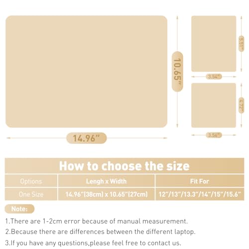 15-15.6 inches Netbook Laptop Skin Sticker Decal Reusable Cover Protector for 11.6 12 13 13.3 14 15 15.4 Notebook Chromebook Easy to Apply and Remove, Scratch-Resistant Waterproof I Apricot Beige - color: Apricot Beige