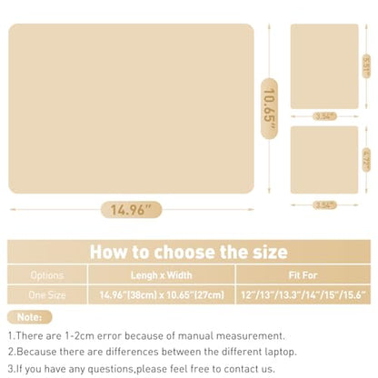 15-15.6 inches Netbook Laptop Skin Sticker Decal Reusable Cover Protector for 11.6 12 13 13.3 14 15 15.4 Notebook Chromebook Easy to Apply and Remove, Scratch-Resistant Waterproof I Apricot Beige - color: Apricot Beige