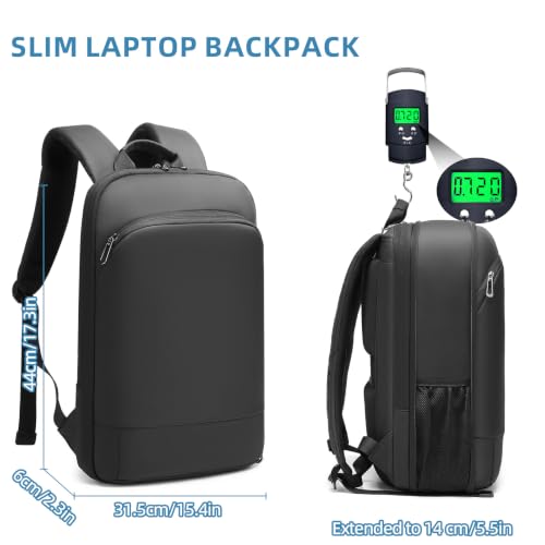 Expandable Laptop Backpack Unisex - 15.6 Inch Slim, Lightweight Waterproof,for Travel Work College (Large) - size: Large