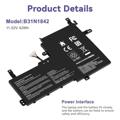 B31N1842 0B200-03440000 Laptop Battery Replacement for ASUS VivoBook S15 X513EA X513EP X513EQ X513IA X531F X531FA K531 K531F K513EA K513EQ F513EA F513EP S513EA S513EP S513EQ K531FA X531FL S531F - size: 8.46*5.55*0.24inch B31N1842