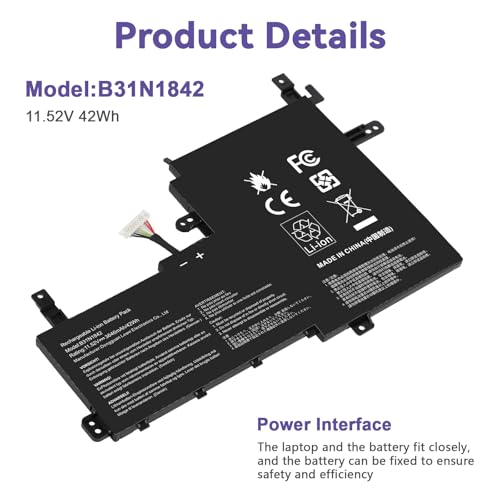 B31N1842 0B200-03440000 Laptop Battery Replacement for ASUS VivoBook S15 X513EA X513EP X513EQ X513IA X531F X531FA K531 K531F K513EA K513EQ F513EA F513EP S513EA S513EP S513EQ K531FA X531FL S531F - size: 8.46*5.55*0.24inch B31N1842