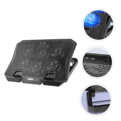 TEHAUX Laptop Cooling Pad with 6 Fans 15.6-inch Quiet Air Cooler Adjustable Speed Blue Light USB Cooling Stand for Gaming and Office Laptops