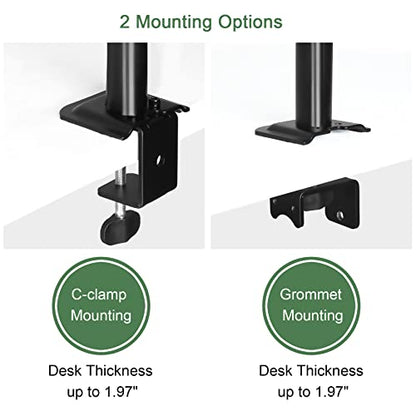 UPGRAVITY Monitor and Laptop Mount, Monitor Arm with Vented Tray for 13" to 27" LCD Computer Screens and Notebook up to 17 inch, Fully Adjustable Laptop Mount Stand Holds up to 17.6lbs