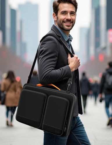Alfheim Laptop Bag 15,6-16 inch Laptop Cover, 360° Protective Waterproof Shockproof Lightweight MacBook Pro 16 Notebook Briefcase, Compatible with ASUS Lenovo Dell Samsung - color: Dark Grey, size: 15.6"-16"