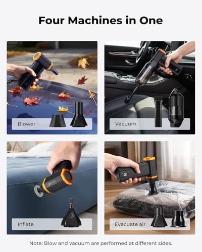 K&F CONCEPT Blower and Suction 2 in 1 Screen Display Compressed Air Duster | 10000AH,LED Light,Super Wind Power,Brushless Motor First Gear for 150 Mins,for Computer, Keyboard, Car, Home,Outdoor,BS500V