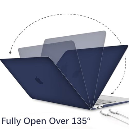 B BELK for MacBook Air 13 inch Case 2021-2018 M1 Chip A2337 A2179 A1932 | Matte Plastic Laptop Hard Shell for MacBook Air 13.3 inch Case Touch ID with Keyboard Cover & Screen Protector, Navy Blue - color: Navy Blue